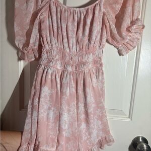 Pink Floral Off-Shoulder Romper